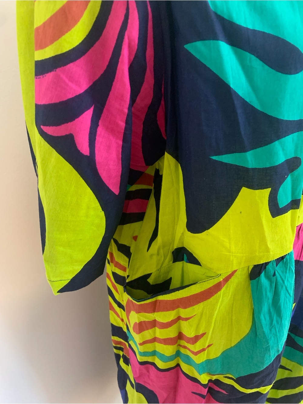 Vibrant Tropical Print Midi Dress - Green/Pink/Blue - Picture 4 of 8